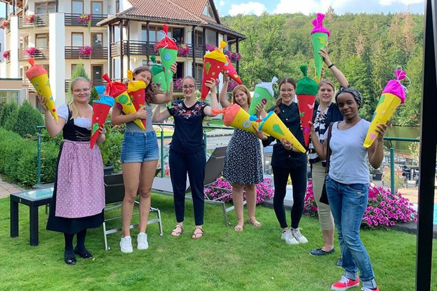 Neue Lehrlinge im Romantischen Winkel Begrüßung der neuen Azubis